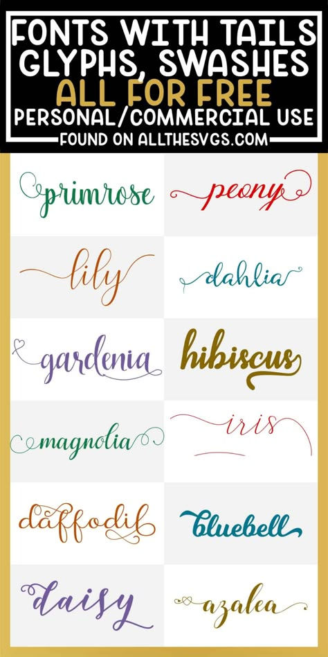 GORGEOUS, FREE Fonts with Tails, Swashes, Glyphs [for Commercial Use!] Free Fonts With Tails, Free Font With Tails, Fonts With Tails, Nightmare Before Christmas Font, Christmas Fonts Alphabet, Canva Christmas, Alphabet Christmas, Free Fonts For Cricut, Christmas Fonts Free