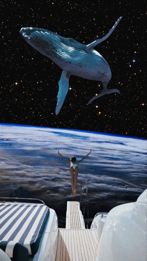 Sea Collage Art, Whale Collage, Surreal Space Art, Surrealism Photoshop, Surrealism Collage Art, Retro Surrealism, Collage Surreal, Collage Surrealism, Ocean Collage