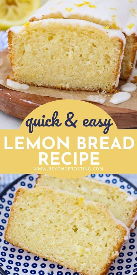 Easy Lemon Bread Recipes, Lemon Quick Bread, Lemon Bread Recipe, Easy Lemon Bread, Lemon Bread Recipes, Quick Bread Recipes Easy, Quick Bread Recipe, Lemon Bread, Lemon Dessert Recipes