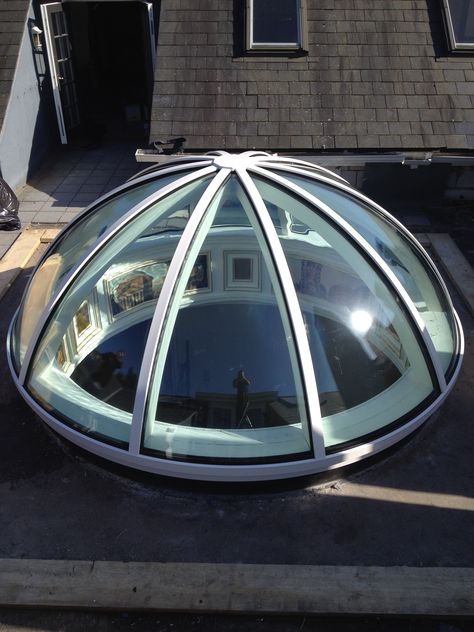 External view of double glazed dome rooflight. Dome Skylight Ideas, Window Roof Design, House Skylight, Skylight Dome, Dome Skylight, Skylight Architecture, Skylight Glass, Dome Roof, Roof Dome