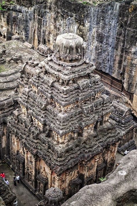 Ancient Civilizations, Mystery Origins & World Cultures... | The Kailash Temple at Ellora Caves, carved from top to bottom from a single piece of rock over a span of hundreds of years, starting in the 8th centur... | Facebook Kailash Temple Ellora, Kailash Temple, Ellora Caves, Ancient Library, Mountain City, Grain Of Sand, World Cultures, Top To Bottom, Ancient Civilizations