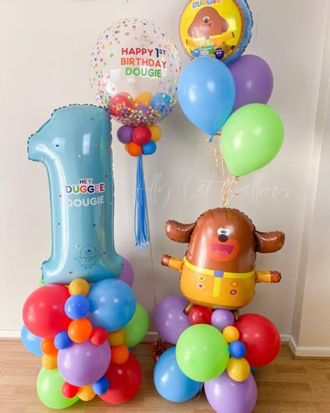 Duggee Birthday Party Ideas, Number Blocks Balloons, Hey Dougie Birthday, Hey Duggee Birthday Party Ideas, Duggee Party, Hey Duggee Birthday Party Theme, Hey Duggee Balloons, Hey Duggee Party, Hey Duggee Birthday Party