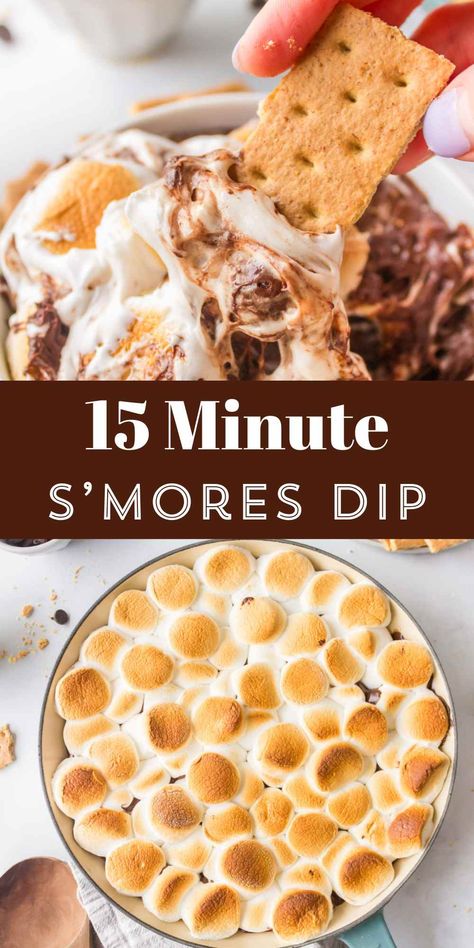 S'mores Dip - I Heart Eating Smores Dessert Dip, Smores Dip Recipe, 2 Ingredient Desserts, Marshmallow Fluff Recipes, Smores Dip, Breakfast Donuts, Campfire Desserts, Dessert Dip, Dessert Waffles