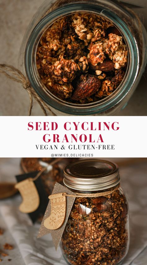 Seed Cycling Granola, Menstrual Phase Desserts, Seed Cycling Recipes, Hormone Foods, Beltane 2024, Seed Cycle, Healthiest Snacks, Cycling Food, Menstrual Phase