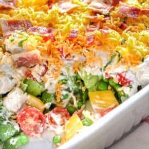 Ranch 7 Layer Salad 7 Layer Salad, Layer Salad, Seven Layer Salad, Layered Salad Recipes, Spend With Pennies, Layered Salad, Homemade Ranch, Potluck Dishes, 7 Layer