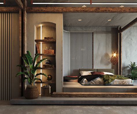 Asian Style Interiors Spliced With Sumptuous Deep Green And Teal Accents Light Fireplace, Zen Interior Design, Design Ložnic, Zen Interiors, Sofa Light, Asian Interior, Zen Bedroom, Interior Design Per La Casa, Japanese Interior Design