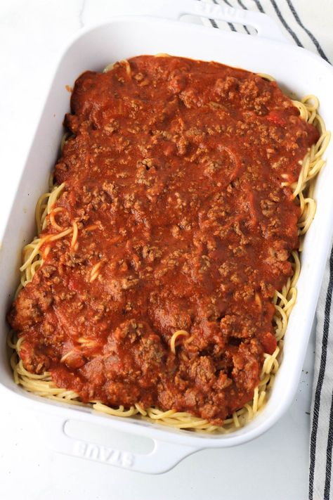 Dairy-Free Red and White Baked Pasta - My Life After Dairy Baked Pasta Recipes Dairy Free, Baked Spaghetti Dairy Free, Dairy Free Baked Pasta, Meals With No Dairy, Dairy Free Baked Spaghetti, Pasta Dairy Free, Red Pasta Sauce, White Garlic Sauce, Hearty Pasta Recipes