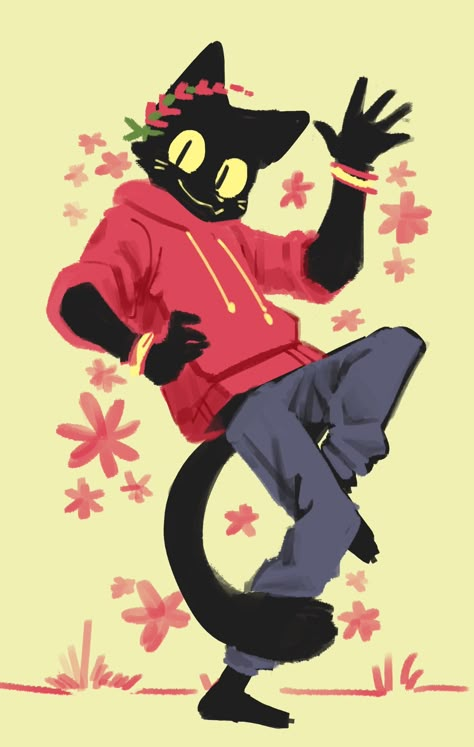 Accessory Ideas For Ocs, Cat Hoodie Drawing, Black Cat Fursona, Cute Art Reference, Cat Oc Ideas, Cartoon Animal Drawings, Cute Ocs, Cat Fursona, Abstract Illustration Design