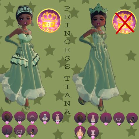 Princess tiana, princess and the frog, disney princess, dress to impress, roblox, outfit, princess Tiana Dress To Impress Outfit, Tiana Dti Outfit, Tiana Dress To Impress, Disney Princess Dress To Impress, Dress To Impress Princess, Tiana Princess And The Frog, Princess Tiana Dress, Disney Princess Dress, Tiana Princess