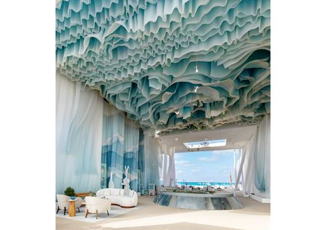 Sol Beach Marassi Arrival Experience — Lulie Fisher Design Studio Service Awards, Flock Of Birds, Ceiling Installation, North Coast, Turquoise Water, Sandy Beaches, Focal Point, Egypt, Entrance