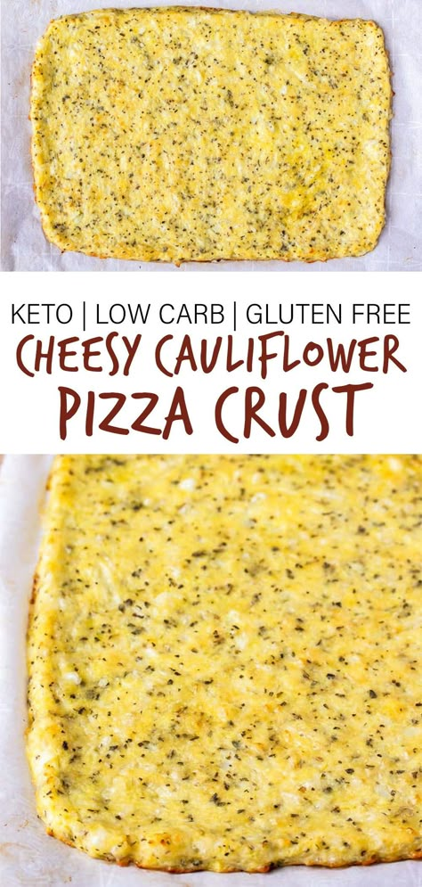 You can be on the Keto diet and still have pizza with this easy Cauliflower Pizza Crust recipe! This cheesy cauliflower pizza crust is loaded with garlic, basil, Parmesan, and mozzarella cheese. It holds together so well so you can add all of your favorite pizza toppings. With only 4 grams of net carbs per serving, it's low carb, keto-friendly, and gluten free. | #cauliflowercrust #pizzacrust Keto Cauliflower Pizza Crust, Keto Cauliflower Pizza, Easy Cauliflower Pizza Crust, Pizza Marinara, Cauliflower Pizza Crust Recipe, Cauliflower Pizza Crust, Pizza Roll, Gluten Free Pizza Crust, Low Carb Low Fat Recipes