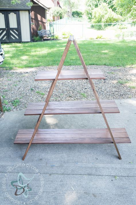 Diy A Frame Plant Stand, Diy A Frame Shelf, Diy Plant Table Indoor, Diy Table Top Decor, Corner Plant Stand Ideas, A Frame Plant Stand, Ikea Plant Stand, Garden Getaway, Shelf Ladder