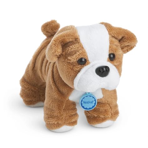 Meatloaf is a toy dog, marketed as part of the My American Girl line of items The pet was released in 2012 and retired in 2014. Retail price was $22. Joss's Bulldog with Life Vest American Girl Doll Pets, Girl Dog Names, American Girl Accessories, America Girl, Dog Doll, All American Girl, Puppy Collars, Bitty Baby, Ag Dolls