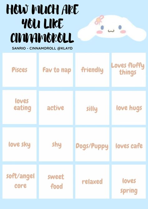 Cinnamoroll Word Search, Sanrio Birthday Party Activities, Cinnamoroll Party, Silly Love, Bingo Template, Love Cafe, Kitty Pictures, Birthday Party Activities, Love Hug