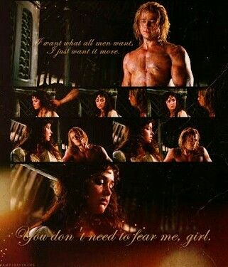 Briseis & Aquiles Achilles And Briseis, Hector Troy, Troy Achilles, Troy Movie, Paris Romance, Eric Bana, Hot Romance, Greek Mythology Art, Orlando Bloom