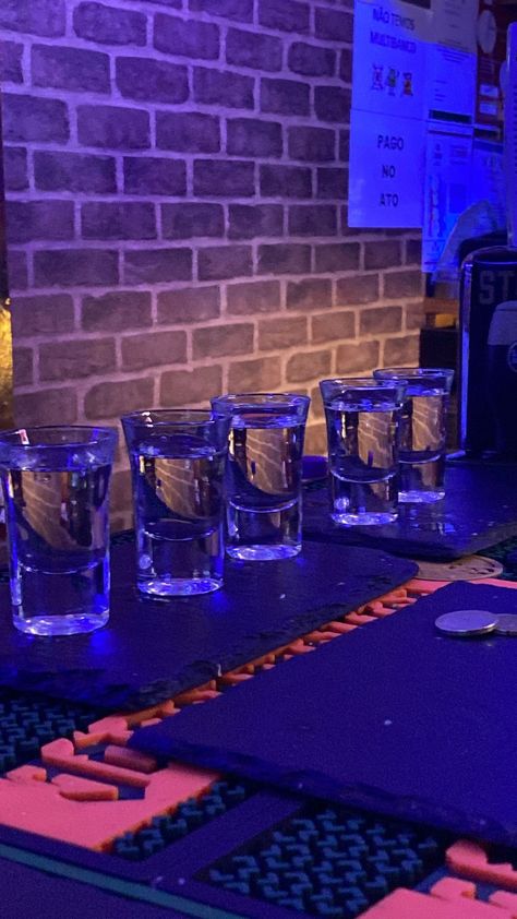 Shots In Club, Taking Shots Aesthetic, Clip Aesthetic, Drinks Pictures, Alcoholic Drinks Pictures, Bar Shots, Shots Shots Shots, Server Tray, Blue Shots