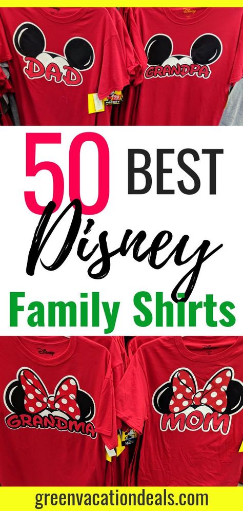 Planning a family vacation to Disney World? You should get Disney family shirts before your trip! This is a fun way to celebrate your excitement over visiting Disney World, Disneyland, etc together. It can also help you keep track of your family members while traveling. Check out the 50 best options, including family shirts themed to Mickey Mouse, Lion King, Star Wars, Pirates of the Caribbean & more. #DisneyWorld #DisneyShirts #DisneyFamilyVacation #FamilyTravel #DisneyFamilyShirts #Disney #WDW Disney Family Shirt Ideas, Family Shirt Ideas, Mickey Shirts, Disney Family Shirts, Matching Disney Shirts, World Cruise, Disney Family Vacation, Mickey Shirt, Vacation Deals