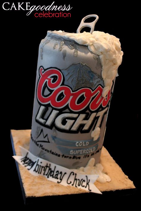 Coors Light Cake, 21st Birthday Cake For Guys, 30th Birthday Cakes For Men, Liquor Cake, Light Cake, Fabulous Cakes, Fantasy Cake, 21st Birthday Cakes, Beer Cake