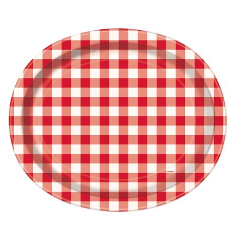 Summer Picnic Party, Gingham Party, Bbq Plates, Backyard Bbq Party, I Do Bbq, Backyard Cookout, Summer Cookouts, Dinner Decoration, Disposable Plates