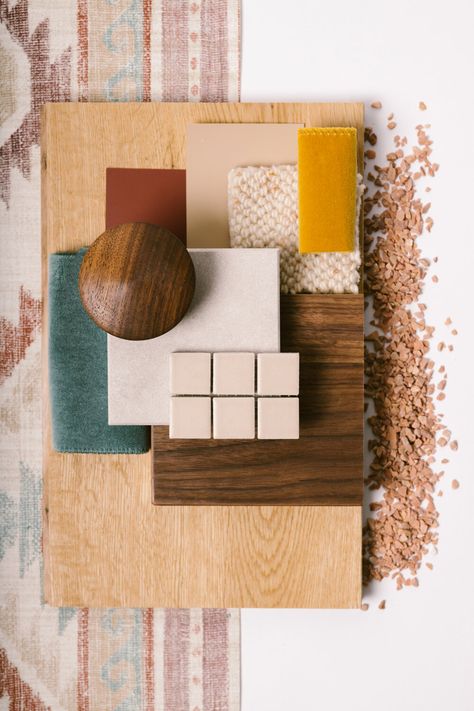 Colorful Material Board, Material Palette Mood Boards, Materials Palette, Mod Board, Material Moodboard, Material Color Palette, Adobe Homes, Sandy Desert, Kitchen Materials