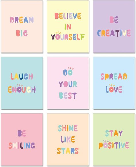 Teen Girls Room, Motivational Art Prints, Positive Affirmations For Kids, Posters Minimalist, Positive Quotes Wallpaper, ملصق ديني, Wall Art For Kids, Preschool Classroom Decor, Printable Inspirational Quotes