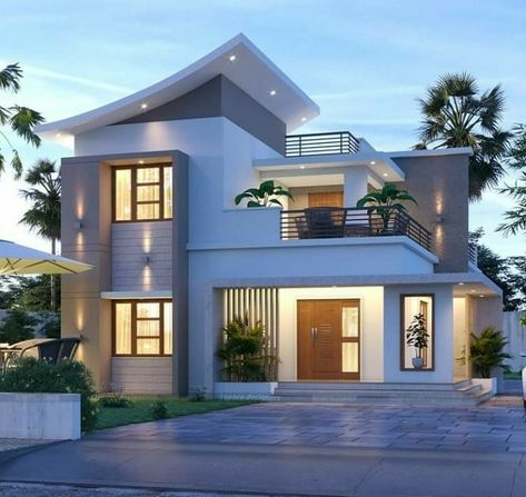 Elegant Modern House Exterior, Old House Designs Exterior, Small Rich House, Indian Modern House Design, House Front Design Modern Dream Homes, Latest House Design Architecture, Modern House Outer Design, Home Outer Design, Small Bungalow House Design Modern