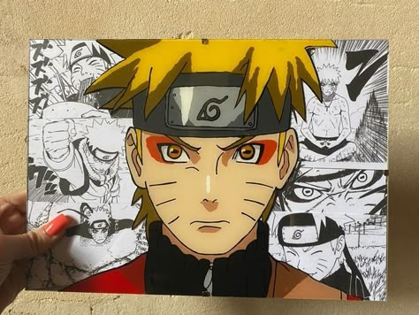 Naruto Glass Painting, Naruto Sage Mode, Anime Alien, Naruto Sage, Sage Mode, Anime Canvas Painting, Painting Anime, Naruto Painting, Naruto Sketch Drawing