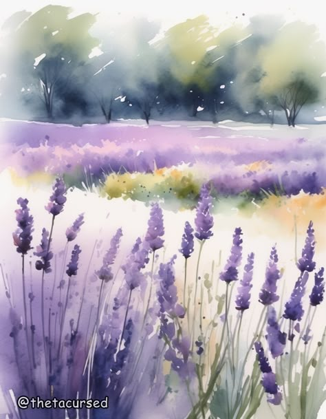 Watercolor Dreams Collection, by ThetaCursed, License: CC BY-NC 4.0 Watercolour Lavender Fields, Watercolor Lavanda, Lavender Field Watercolor, Lavender Watercolor Painting, Painting Of Lavender, Abstract Watercolor Tutorial, Watercolor Paintings Nature, Getting A Tattoo, Watercolor Paintings For Beginners