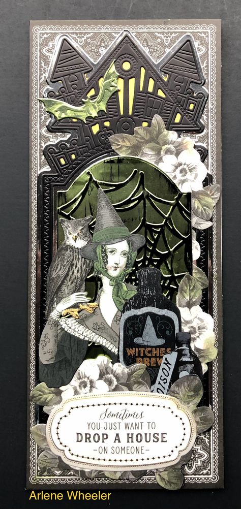 Anna Griffin Slimline Witches Card die paired with Witchy Card Making  Kit. Anna Griffin Halloween Cards, Anna Griffin Halloween, Witch Cards, Card Making Kits, Anna Griffin, Halloween Cards, Witch, Card Making, Halloween