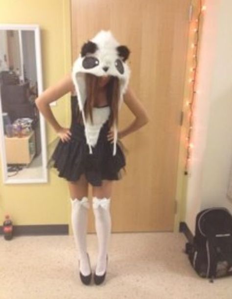 Panda Costume Women, Panda Costume Diy, Panda Halloween Costume, Hollowed Costumes, Edm Kandi, Panda Bear Costume, Panda Costume, Panda Onesie, Panda Outfit