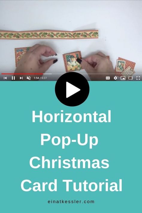 Make a Horizontal Pop Up handmade Christmas Card. Follow the video tutorial for this fun DIY Christmas card idea with lots of room for journaling and interactive effect! #card #Christmas #handmade #idea #holiday #tutorial #DIY Greeting Card Tutorials How To Make, Handmade Christmas Cards Using Dies, Christmas Greeting Cards Design, Homemade Xmas Cards, Papercraft Christmas Cards, Pop Up Christmas Cards, Chrismas Cards, Christmas Card Tutorials, Tarjetas Pop Up