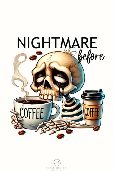 Halloween Coffee Wallpaper, Joker Illustration, Starbucks Wallpaper, Nightmare Before Christmas Pictures, Nightmare Before Coffee, The Joker Illustration, Coffee Halloween, Shirts Diy, Coffee Quotes Funny