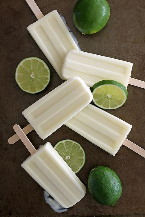 Lime Creamsicles | Girl Versus Dough Lime Recipes, Homemade Popsicles, Dessert Aux Fruits, Cold Treats, Ice Lolly, Ice Cream Popsicles, Popsicle Recipes, Homemade Ice, Summer Treats