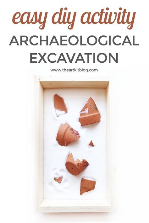 Archaeological Excavation Activity for Kids. We recently put together a quick archaeological excavation activity for the kids to go along with our current studies and they had a blast! Not only was it easy to put together with items we already had around Archaeology Activities, Camp Plans, Archaeology For Kids, Ancient Egypt Activities, Egypt Activities, Archaeology Dig, Dino Dig, Explorers Club, Archaeological Discoveries