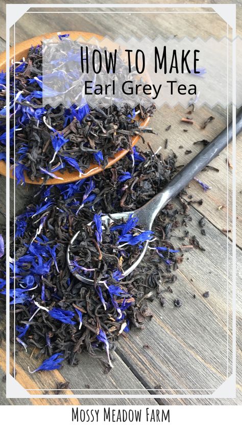 Make Your Own Earl Grey Tea Tea Blends Recipes, Herbal Tea Garden, Diy Tea, Homemade Tea, Tea Varieties, Herbal Teas Recipes, Tea Diy, Herbal Recipes, Herbal Tea Blends