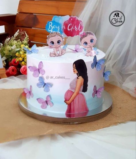 Baby Shower Cake Designs Simple, Mom To Be Cake Design, Baby Dp, Baby Reveal Cakes, Baby Shower Cake Designs, Minnie Mouse Cake Topper, Circus Crafts, Fresh Fruit Cake, Cake Filling Recipes