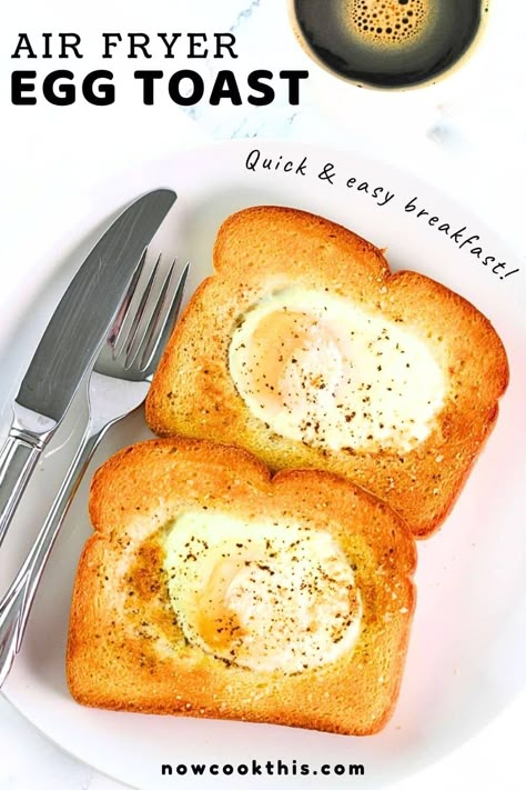 Eggs Air Fryer, Egg On Toast, Air Fryer Recipes Breakfast, Air Fryer Recipes Snacks, New Air Fryer Recipes, Crispy Egg, Air Fryer Cooking Times, Air Fryer Oven Recipes, Air Fry Recipes