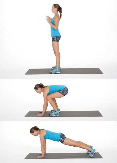 Half Burpees Squat Thrust, Workout Routines For Women, Best At Home Workout, Fit Girl Motivation, Popsugar Fitness, Fitness Photos, Burpees, Lower Body Workout, Hiit Workout