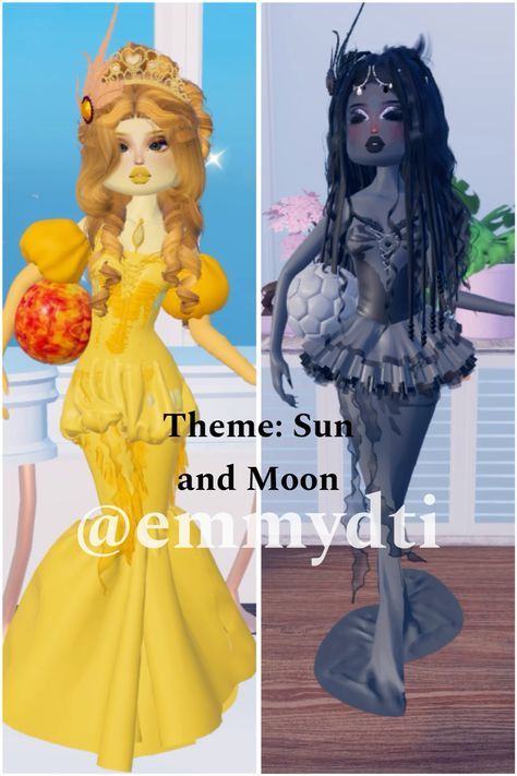 Sun And The Moon Dress To Impress, Sun Outfit Dress To Impress, Sun Dti Outfit, Sun And Moon Dti Fits, Dti Theme Sun And Moon, Sun And Moon Dress To Impress Outfits, Sun And Moon Dti Outfit, Dress To Impress Enchanted Night Theme, Sun Dress To Impress