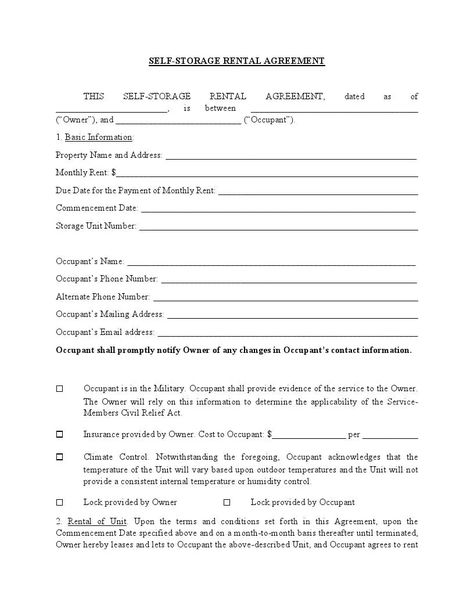 Storage Unit Rental Agreement Template | Storage Contract Rental Agreement Templates, Community Halls, Rv Storage, Lease Agreement, Storage Facility, Rv Park, Personal Belongings, Self Storage, Rv Parks