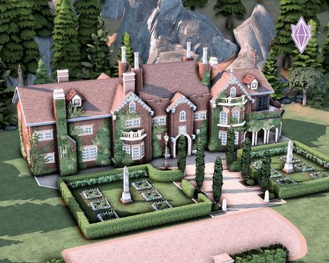 Here is a recreation of Bly Manor on the Sims 4 and it's definitely haunted! No CC was used. Windenburg House Sims 4 No Cc, Sims 4 Professor House, Sims Manor House, Sims 4 Country Manor, Sims 4 French Country House, Sims 4 Mini Mansion, Sims 4 Park Ideas Layout, Sims 4 Tudor Mansion, Easy Sims 4 Builds