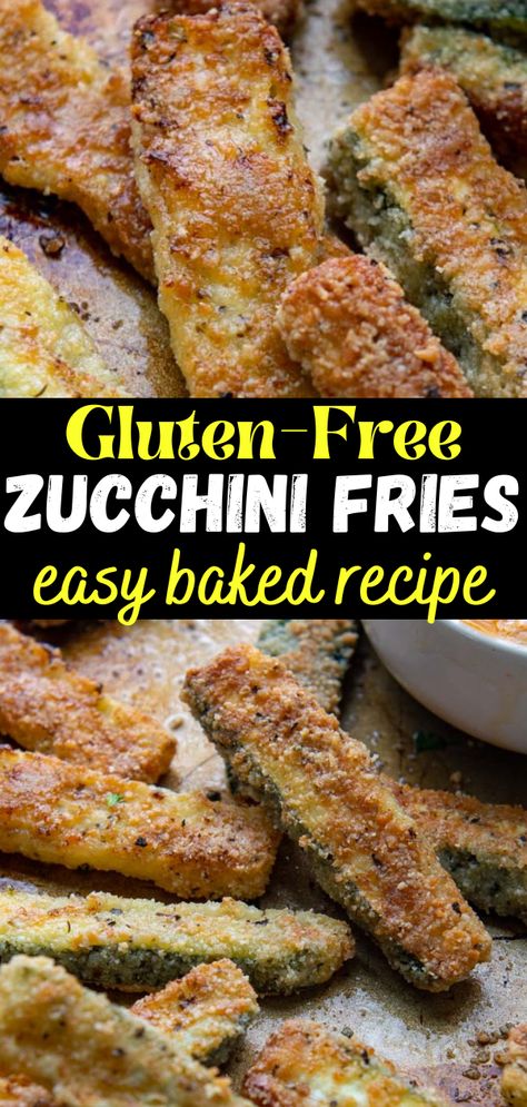 Did you know that you can make delicious and crispy gluten-free zucchini fries without using breadcrumbs? Discover the secret ingredient for a perfect grain-free snack! Zucchini Fries No Breadcrumbs, Gluten Free Fried Zucchini, Gluten Free Zucchini Fries, Mamagourmand Recipes, Zucchini Fries Baked, Zucchini Fries Recipe, Gf Sides, Parmesan Crusted Zucchini, Parmesan Zucchini Fries