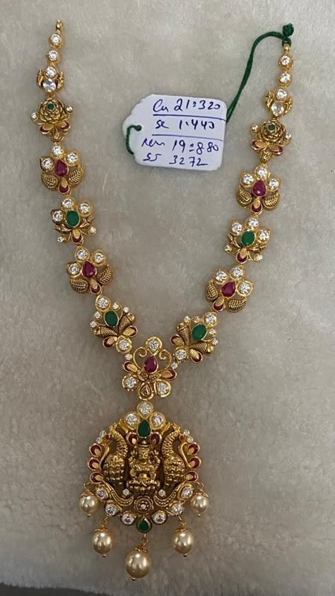 Laxmi Devi Necklace Gold, Naklesh Design Gold, Gold Necklace Designs In 20gms, 20 Grams Gold Haram Designs, Necklace In 20 Grams Gold, Gold Necklace Set 20 Grams Antique, 30 Grams Gold Necklace Designs, 20 Grams Gold Choker Designs, Ruby Necklace Designs Gold