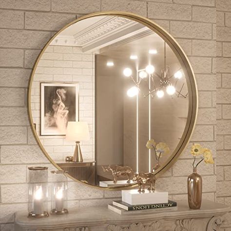 Desk/vanity Combo, Gold Mirror Bathroom, Vanity Bathroom Mirror, Gold Circle Mirror, Gold Round Mirror, Gold Vanity Mirror, Round Vanity, Round Gold Mirror, Mirror For Wall