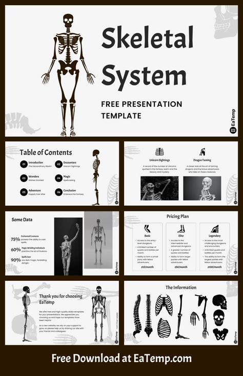 Skeletal System 13 Skeleton System, School Presentation, Best Presentation Templates, Muscle System, Graphic Design Cv, Presentation Design Layout, Powerpoint Free, Skeletal System, Project Planning