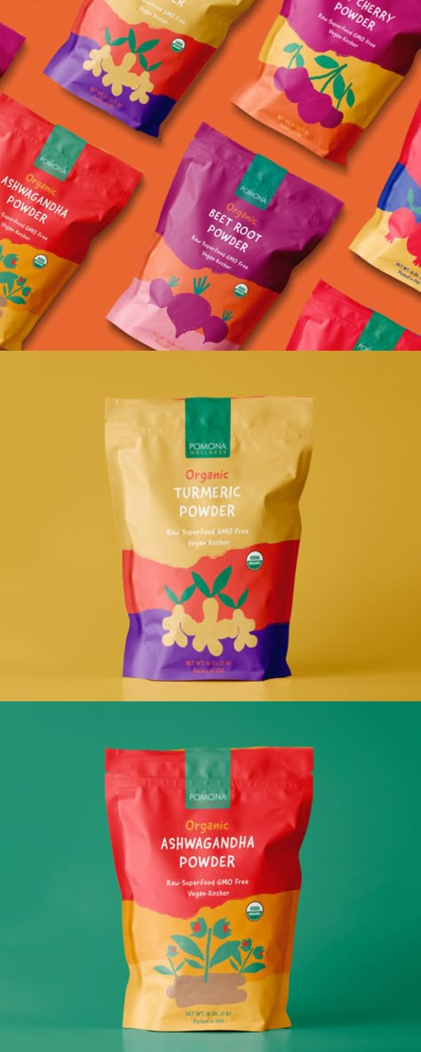 Powder Drink Packaging, Turmeric Packaging Design, Protein Powder Packaging Design, Ready To Eat Packaging, Organic Food Branding, Turmeric Packaging, Sugar Packaging Design, Healthy Food Packaging Design, Organic Packaging Design