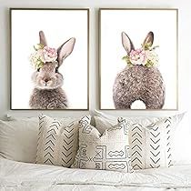 Bunny Rabbit Nursery, Bunny Wall Art, Rabbit Nursery, Bunny Nursery, Playroom Wall Decor, Wall Canvas Painting, Rabbit Print, Animal Canvas, Wall Art Canvas Painting