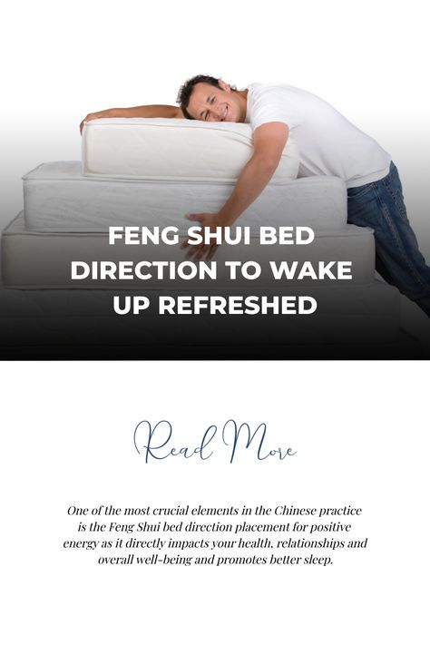 One of the most crucial elements in the Chinese practice is the Feng Shui bed direction placement for positive energy as it directly impacts your health, relationships and overall well-being and promotes better sleep. Feng Shui Sleeping Direction, Feng Shui Bed Direction, Feng Shui Bed Placement, Feng Shui Bed, Health Relationships, Feng Shui Principles, Feng Shui Bedroom, Wake Up Refreshed, Home Organisation