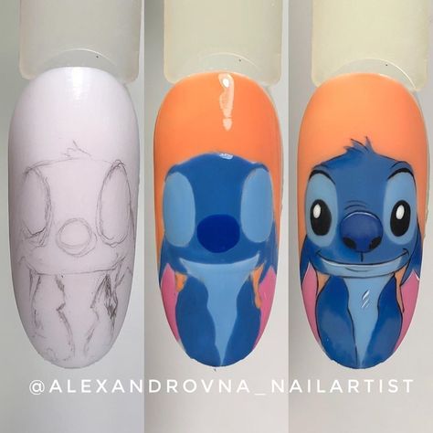 Cartoon Nail Designs, Disney Acrylic Nails, Cartoon Nails, Unghie Nail Art, Animal Nail Art, Funky Nail Art, Nail Drawing, Animal Nails, Nail Art Disney