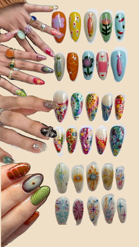 Retro Nails, Shiny Nails, Really Cute Nails, Soft Nails, Nails Only, Kawaii Nails, Hot Nails, Girls Nails, Dream Nails